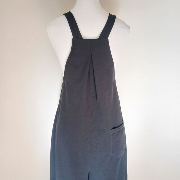 Halara Adjustable Strap Button Multiple Pockets Waffle Casual Overalls Black S - Picture 6 of 8